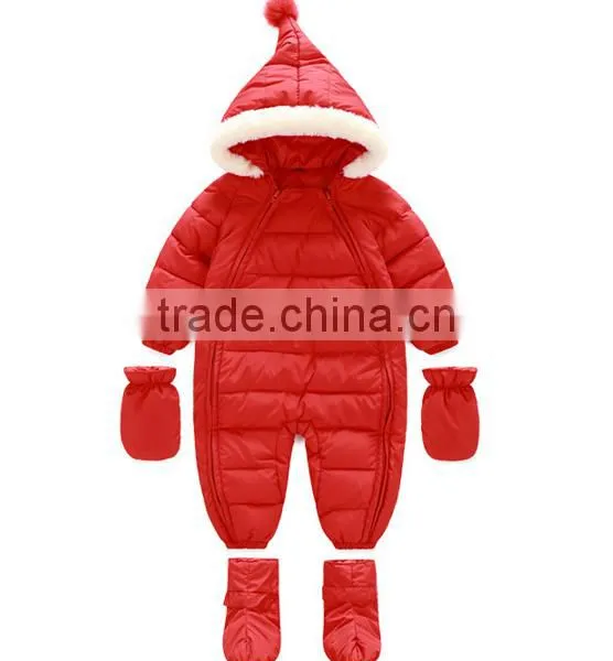 Kids Wholesale Winter Clothes,custom Design High Quality Baby and Infant Winter Hooded Rompers photo-4