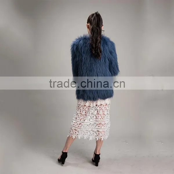 Myfur Lake Green Winter Genuine Raccoon Fur Coat For Women photo-4