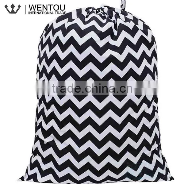 Newest Monogram Chevron Polka Dot Cotton Laundry Bag photo-3
