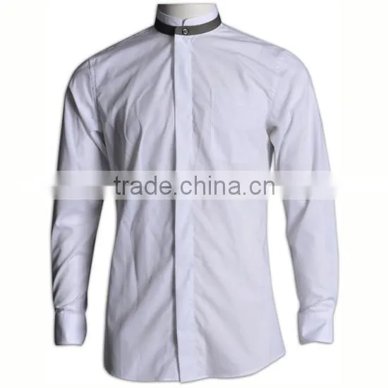 BSCI/SA8000 Executive Solid Men Fashion Shirt Stand Collar Color Men Shirt photo-3
