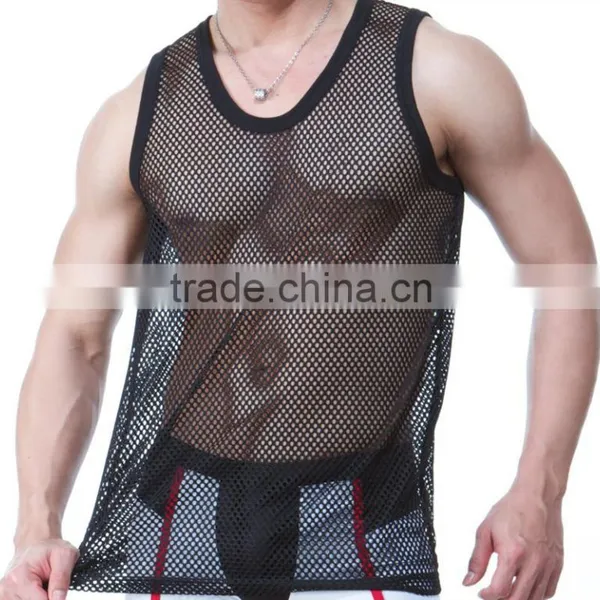 Custom Mesh Fabric Gym Singlets for Men / Blank Singlet T13345 photo-3