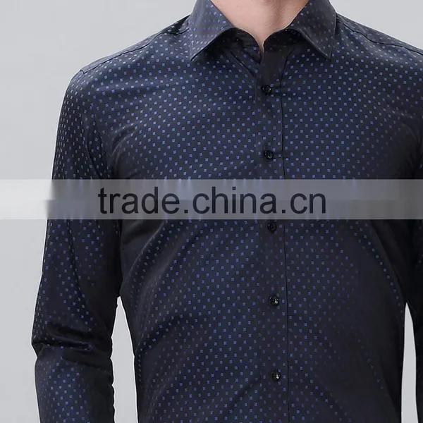 Fashion Men Beautiful Dress Shirt Delicate Printed Slimming Garment photo-3