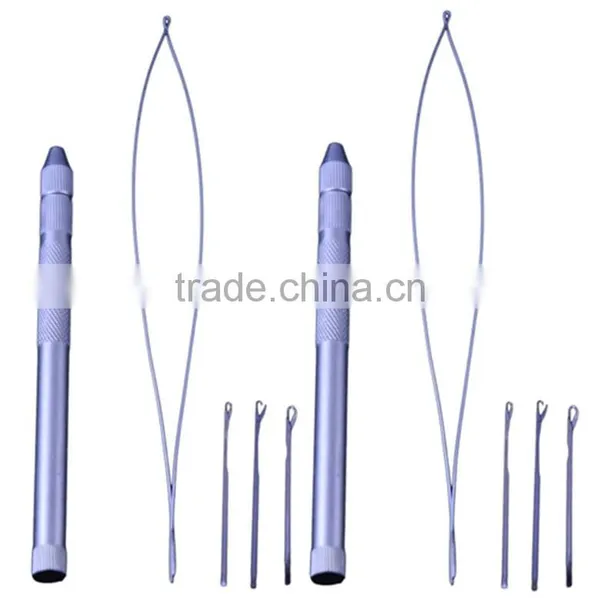 Wig Pulling Needle Threader, Micro Rings Hair Extension Loop Pulling Needle photo-2