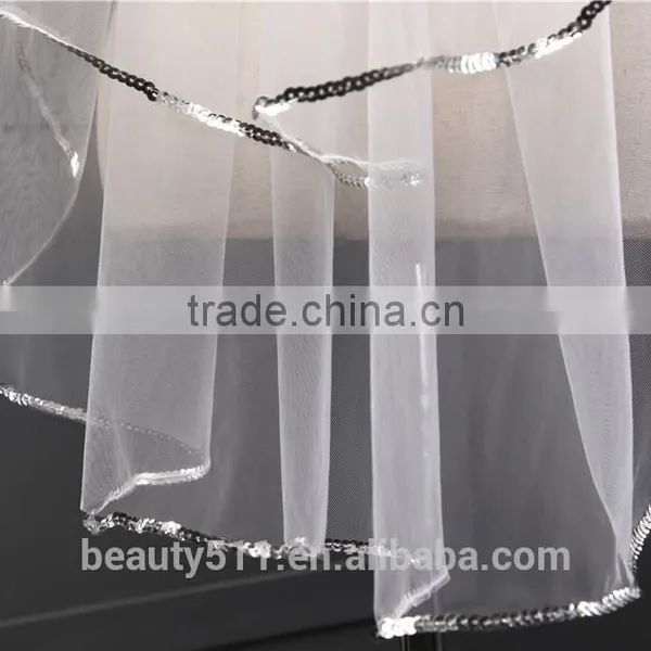 2017 Wholesale Bridal Veils Hot Sale Short Elegant Bridal Wedding Veils Fashionable Short Tulle Wedding Bridal Veils HL32 photo-6