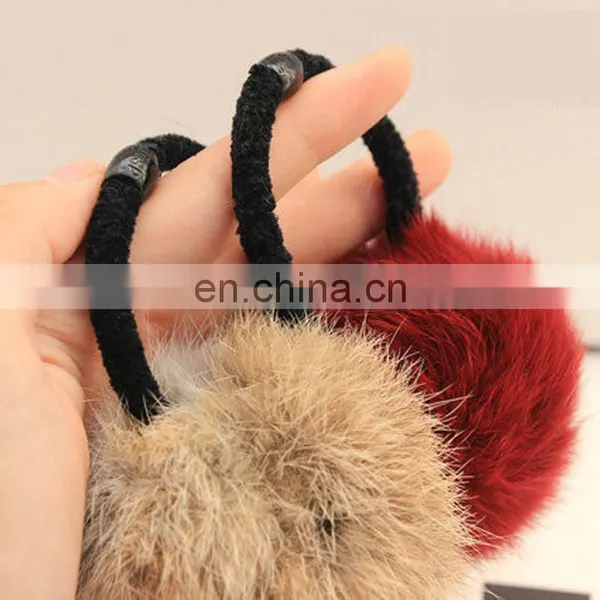 8cm Real Rabbit Fur Ball/bobble Girl Hairband for Fashion Decoration Accessory photo-5