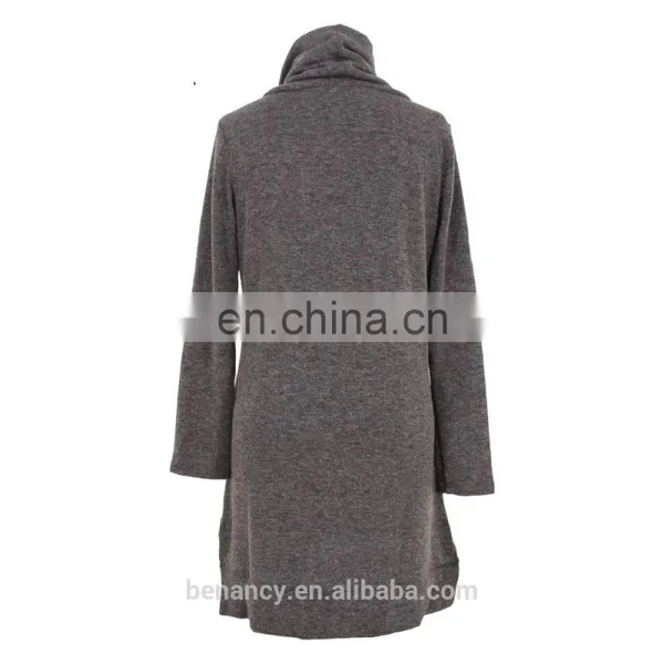 Elegant Mature Xxl Size Women 3/4 Sleeve Cow Neckline Shirt Dress photo-2