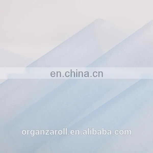 2015 Hot Sale Customized Cheap Polyester Crystal Organza Fabric Roll