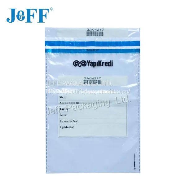 Customized Printing Top Standard High Quality Bank Security Deposit Bag With Sealing Tape photo-3