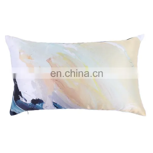 Oil Painting Sunset Mountains Decor Pillowcases Polyester 30x50cm Square Hidden Zipper Home Cushion Decorative Pillowcase photo-3
