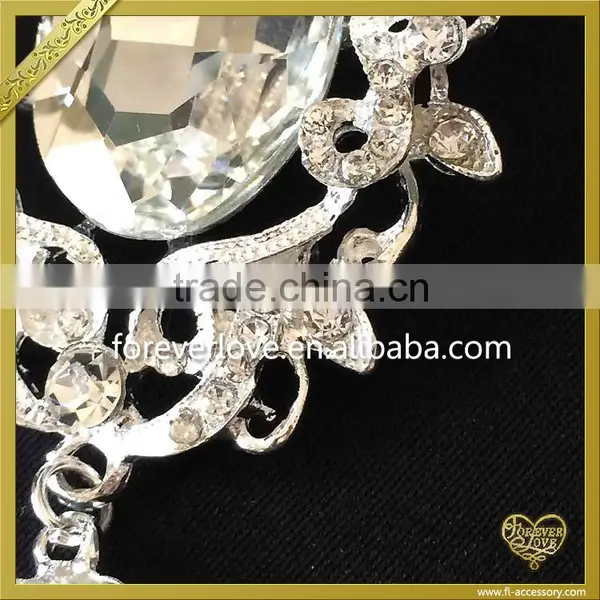 Fashion Female Pearl Pendant Brooch Crystal Brooches Pin FB025 photo-2