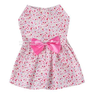 Pet Clothes Supplies Wholesale Manufacturers Pet Summer Dress Bow Knot Floral Skirt Girl Dog Dress Skirt photo-4