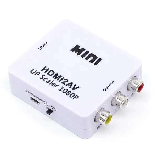 High Quality Wholesale1080p Mini HDMI2AV Converter HDMI to AV Converter HDMI to 3RCA Video Audio Converter