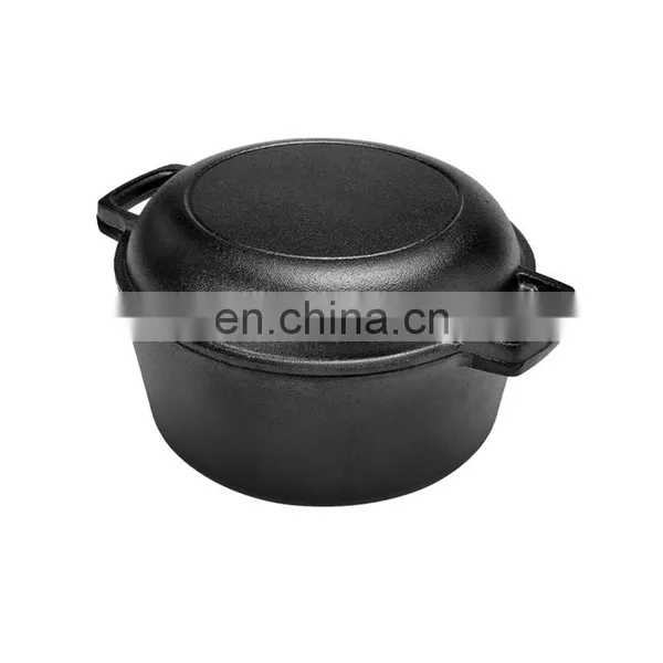 2 in 1 Combo Cooker 5QT Cast Iron Multi Function Cookware photo-5