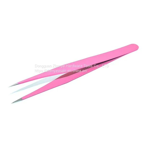 Metal Tweezers Deep Pink Straight Head Tweezers Crystal Glue Diy Handmade Tool Material Straight Head Tweezers photo-2
