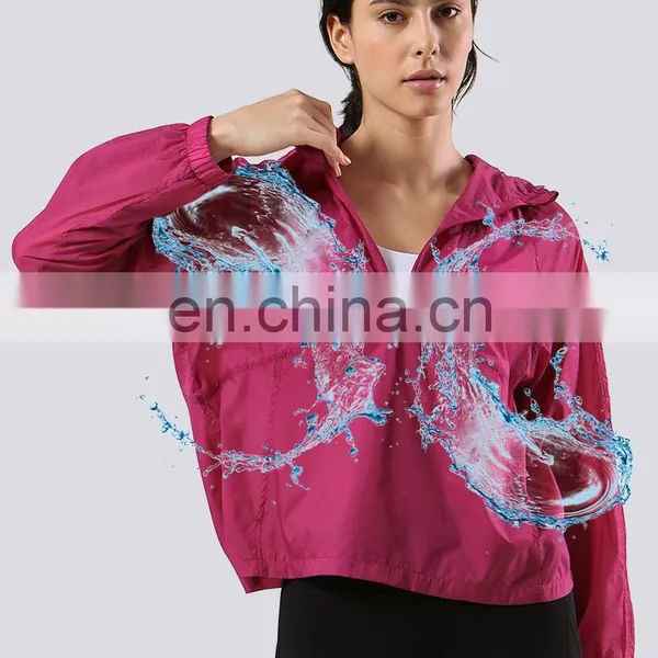 Wholesale Waterproof Outdoor Fitness Sun Protection Clothing Workout Running Sports Anti-UV Yoga Jacket Women's Rashguard photo-5