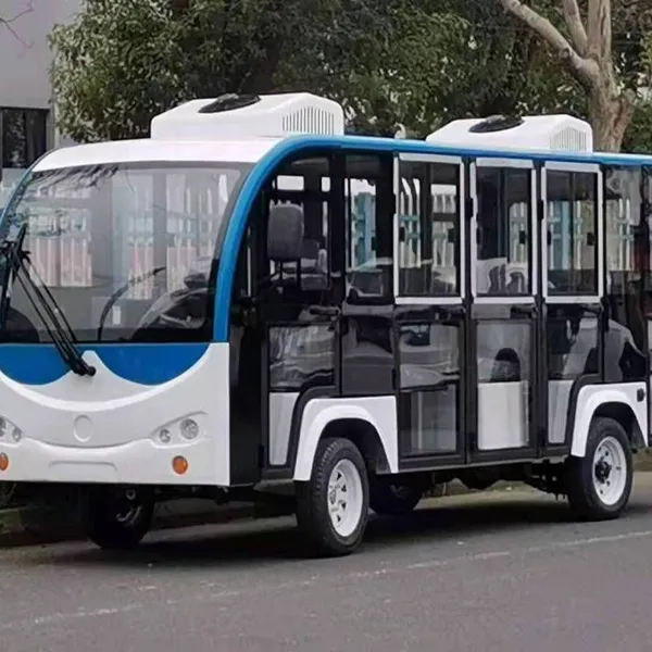 14-seater Enclosed Electric Sightseeing Vehicle for Scenic Spots, Equipped With Air Conditioning, Wind and Rainproof