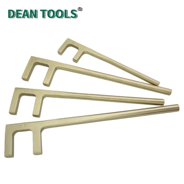 Clé à robinet en forme de F sans étincelles, clé à robinet à tête carrée antidéflagration, outil de main en cuivre béryllium et bronze d'aluminium
