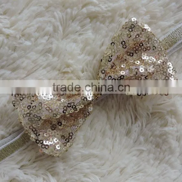 2016 Sequined Colorful Baby Girls Hair Accessory Big Bow Style Sparkling Kids Headbands photo-4