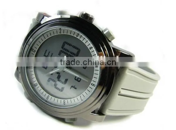 Fashion Men Digital Watch Fancy Silicone Band Watch Dual Movement Watch for Men photo-5