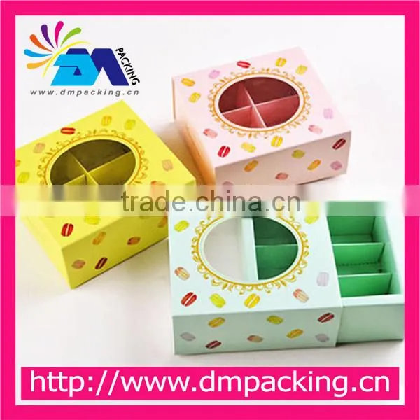 Colorful Divider Macarons Box With PVC Window