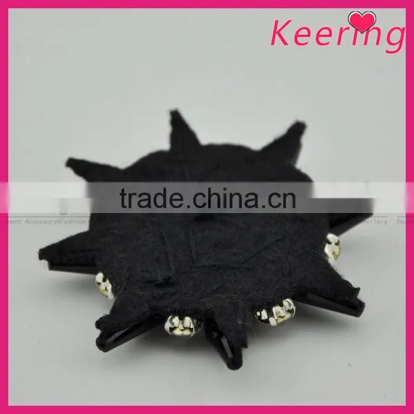 New Hot Sale Fashion Black Small Beaded Applique Patch for Clothing WPH-1824 photo-2