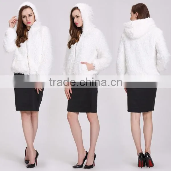 2016 Women White Long Mink Coat With Caps in China photo-2