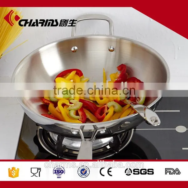 No Oil-smoke Stainless Steel Nonstick Induction Wok Quality Choice photo-3