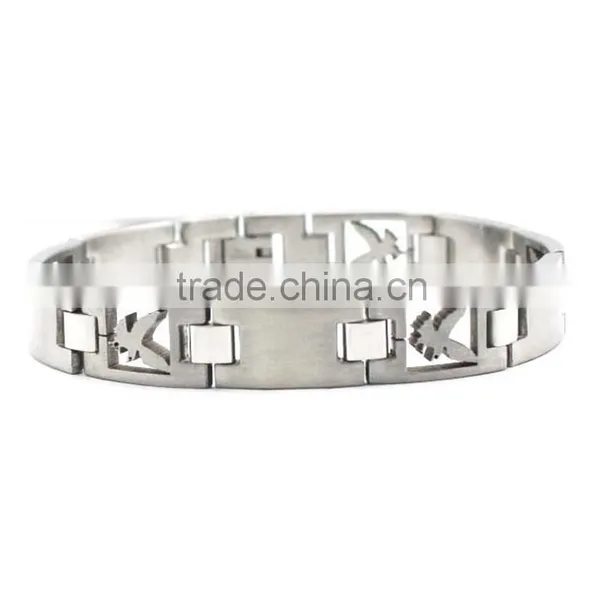 Fashion Business Casual Men Stainless Steel Eagle Bracelet photo-5