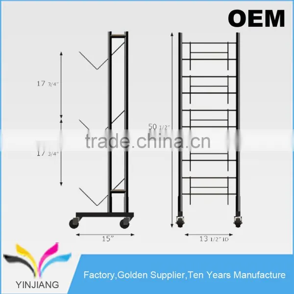 Flooring Supermarket Supply Foldable Wine Tower Dispenser Rack With Wheels photo-3