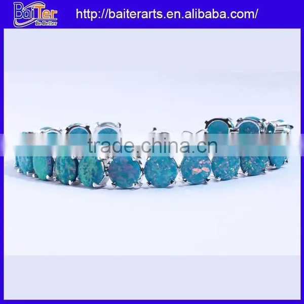 White Opal Stone 925 Sterling Silver Costume Jewelry Imported Bracelets China photo-2