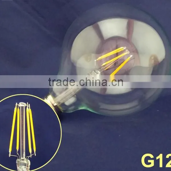 360degree beam angle high brightness 90~100lm/w E26 E27 B22 8W G125 filament led bulb