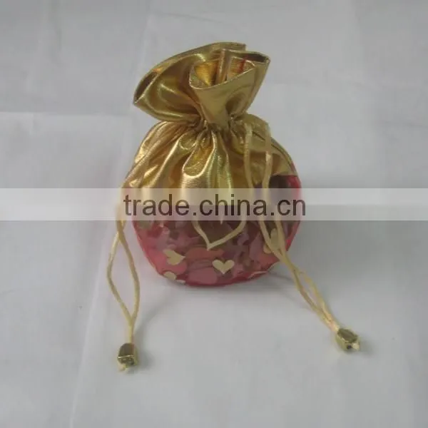 HOT SALE ! Metallic Silver Fabric Gift Bag Pouch photo-5