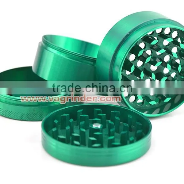 Free Logo Metal Herb Grinders Machine Herb Grinder 55mm Diameter Zinc Alloy Material Gunblack 4 Parts With Mini Pollen Scraper photo-4