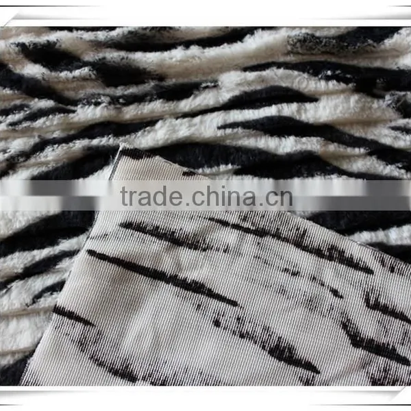 100% Polyester Zebra Pattern Faux Fur Fabric photo-3