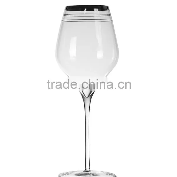 New design hand painted gold rim red wine glass