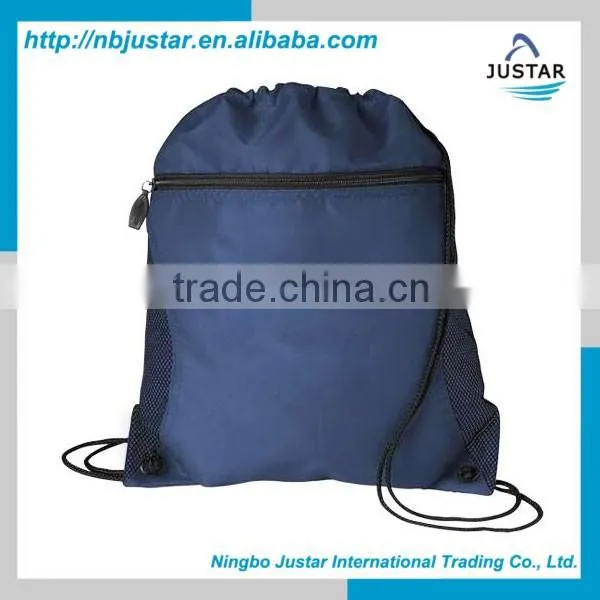 2016 Christmas Promotioanl Customized Cheap Custom Christmas Drawstring Gift Bags With Side Mesh Pocket photo-5