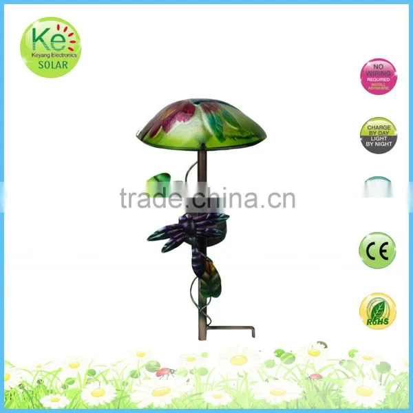 Mushroom With Insect Metal Stake Solar Panel Light photo-4