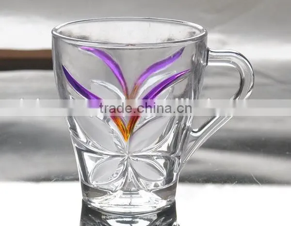 6pcs Glass Tea Mug Glass Black Tea Mug Glass Cup Set