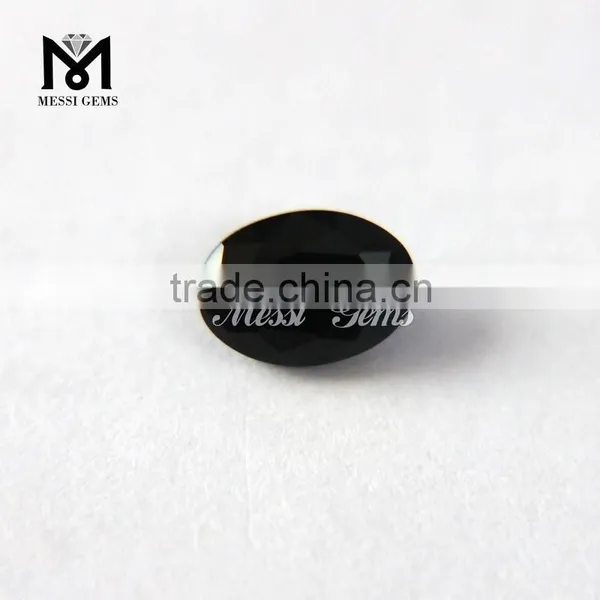 Chinese Wholesale Oval Cut 5*7 mm Agate Black Oval Stone photo-2