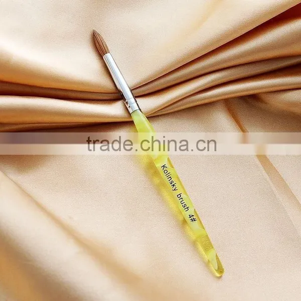 Oval Acrylic Handle Kolinsky Nail Art Brush With Metal Nail Kolinsky Nail Art Brush photo-2