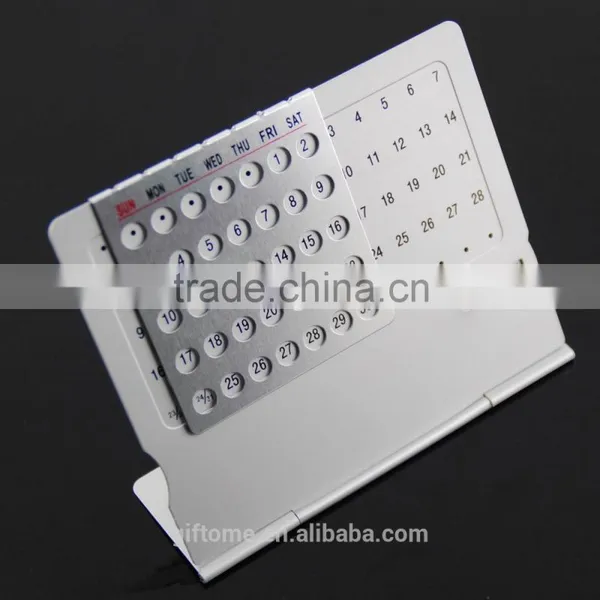 Aluminum Printed Standing Desk Calendar 2016 for Promotion