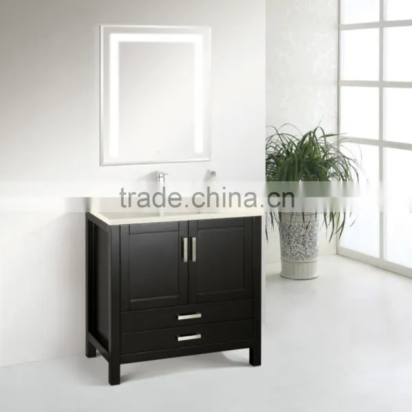 Salable Solid Wood Bathroom Cabinet With LED Mirror photo-3