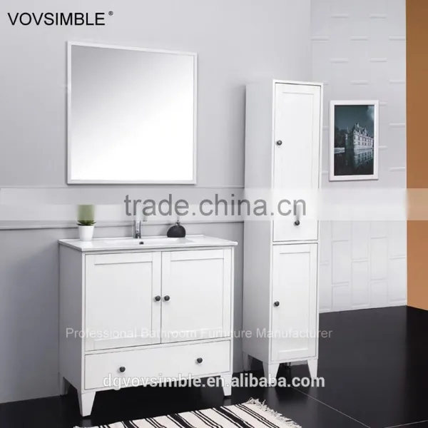 Cheap High Quality Floor Stand Antique Bathroom Vanity With Porcelain Basin photo-2