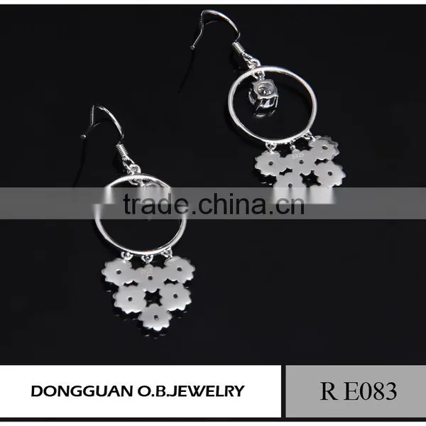 Beautiful Sterling Silver Earring for Lady, Wholesale Bridal Jewelry Flower Earring Design photo-4