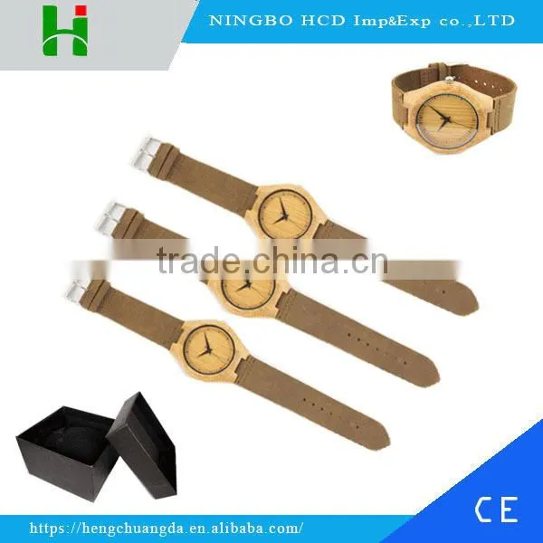 Handmade Bamboo Wood Watches With Leather Strap