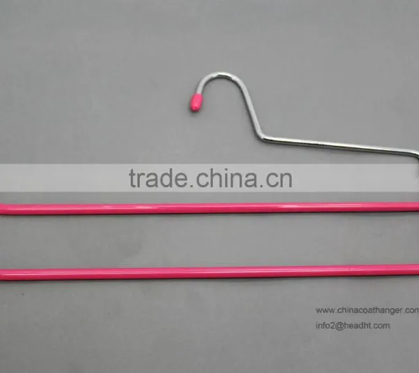 The HEAD 2 Open Tier Non-slip Pant Hanger With Black/green/red Rubber Paint Printed , Trouser Hanger,made in China photo-3