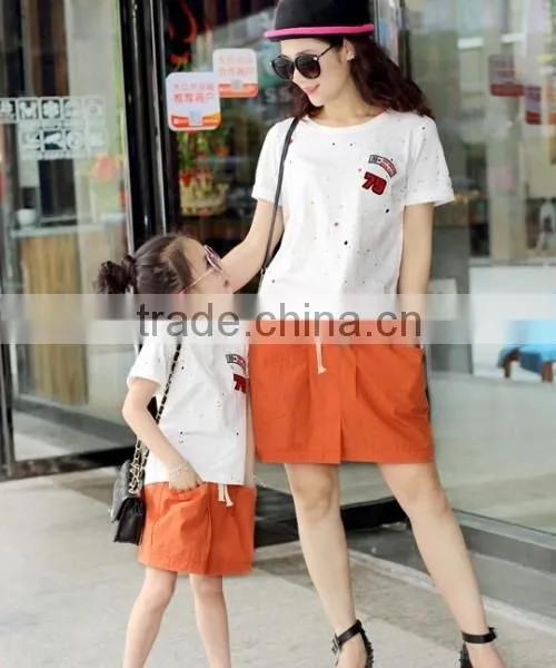 Wholesale Best Selling Orange Dress Boy Girl Mum Orange Dress photo-5