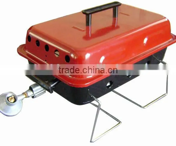 Red Small Portable Barbecue Gas Grill Foldable BBQ photo-2
