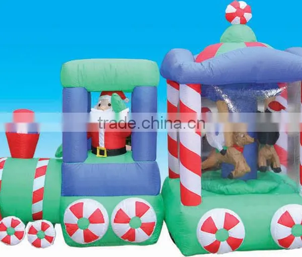 Inflatable Christmas Family Traveling by Train