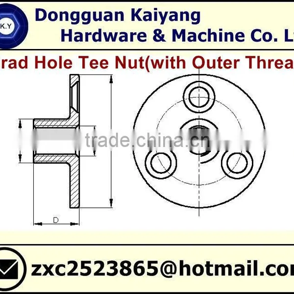 Brad Hole Tee Nut (Outer Threaded); Furniture Fastener; Black Oxide; M12*1.75 Plus M8*1.25 photo-5